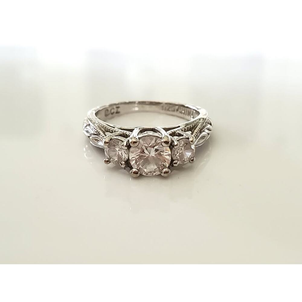 Ross Simons 3 Crystal Zirconia Sterling Silver Ring